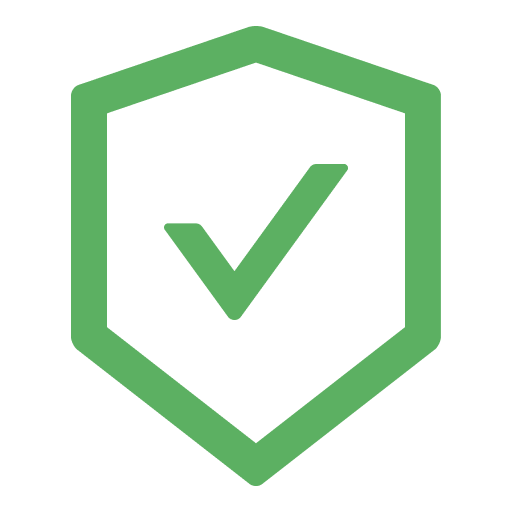 Green shield with a check mark inside, symbolizing security and protection, reminiscent of the reliability you expect from trusted water and sewer services.